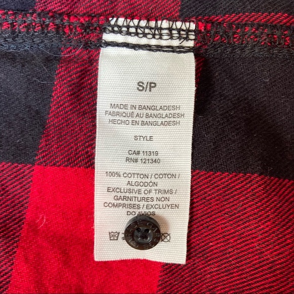 GARAGE Red plaid boyfriend sleeveless shirt - Picture 3 of 3